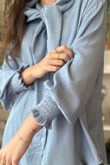 Perfect Chambray Denim Neckerchief Blouse Light